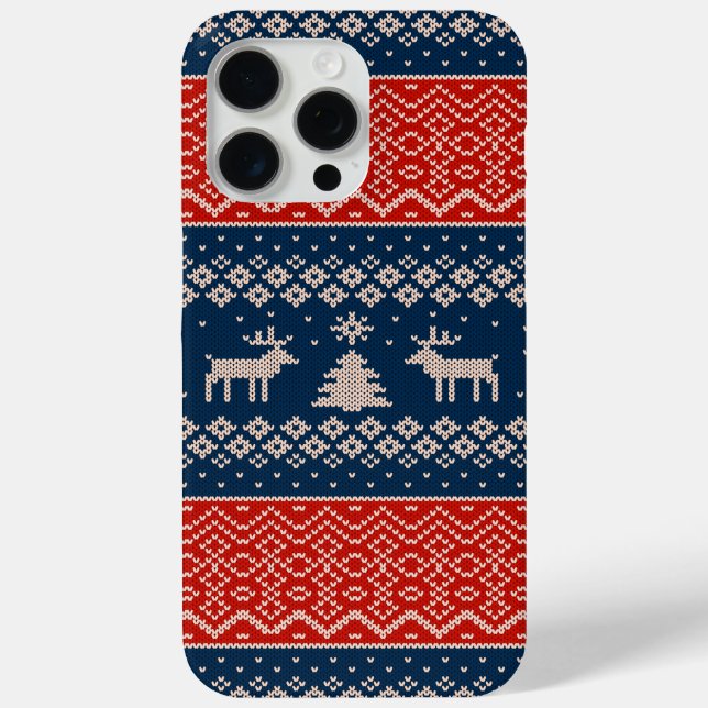 Niedliches Ugly Sweater Muster Weihnachten Case-Mate iPhone Hülle (Rückseite)