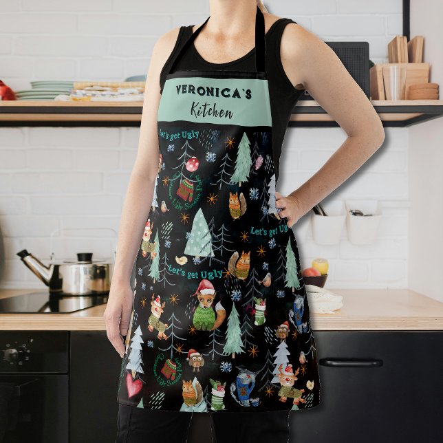 Niedliches Ugly Sweater Party Schürze (Cute Ugly Sweater Christmas Party Apron)