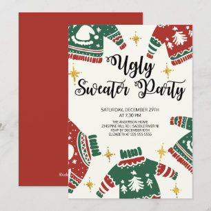 Niedliches Ugly Sweater Winter Party Einladung