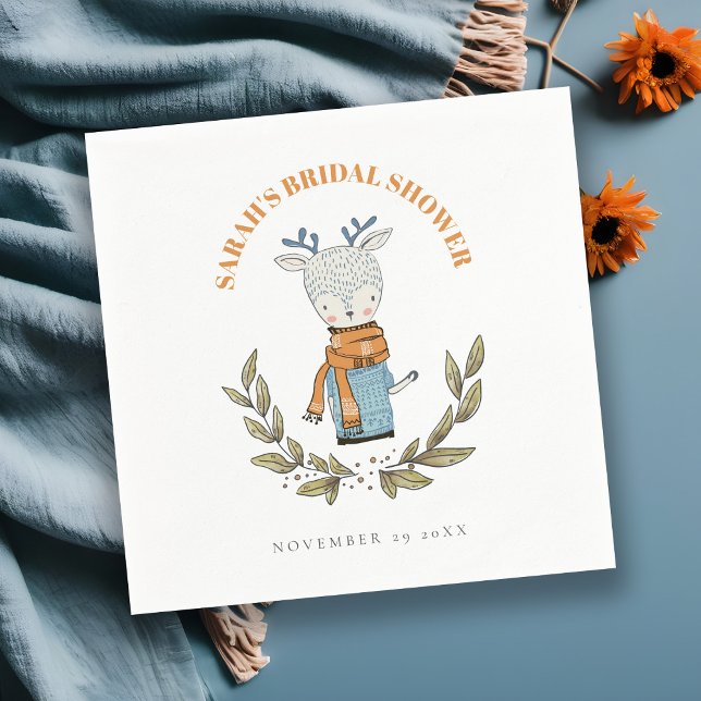 Niedliches Ugly Sweater Winter Rentier Brautparty Serviette (Von Creator hochgeladen)