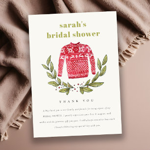 Niedliches Ugly Sweater Winter Weihnachtsfest Brau Dankeskarte