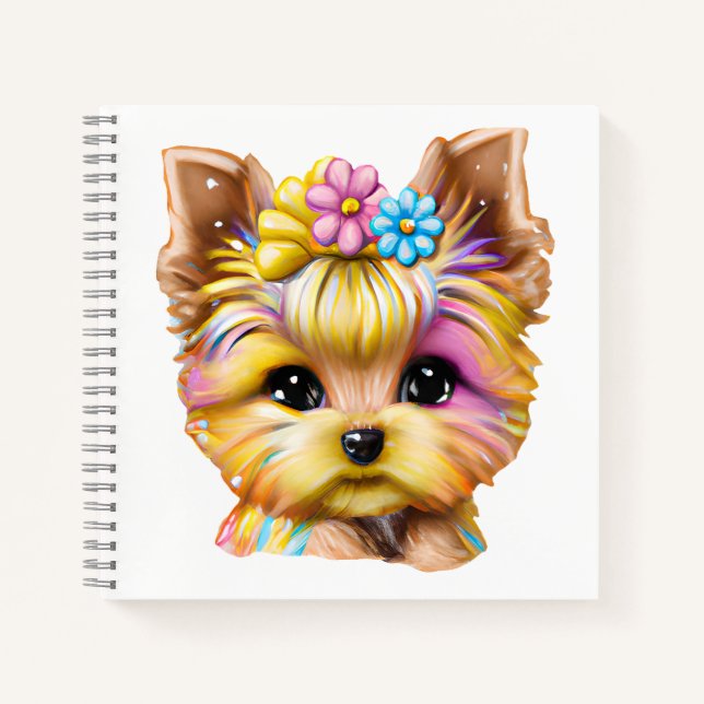 Niedliches und Adorable Baby Yorkie Notizbuch (Vorderseite)