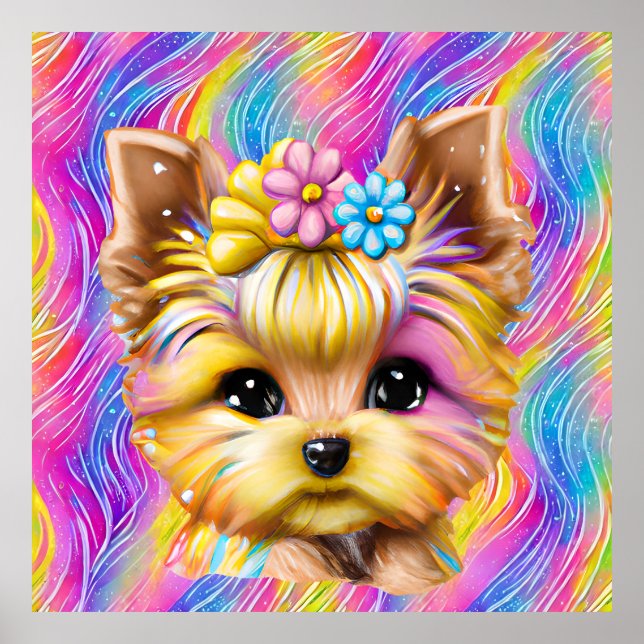 Niedliches und Adorable Baby Yorkie Poster (Vorne)