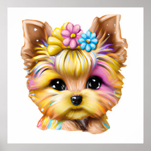 Niedliches und Adorable Baby Yorkie Poster