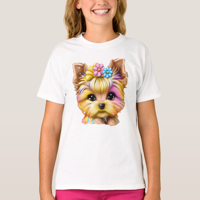 Niedliches und Adorable Baby Yorkie T-Shirt (Vorderseite)