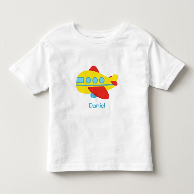 Niedliches und buntes Passagier-Flugzeug Kleinkind T-shirt (Vorderseite)