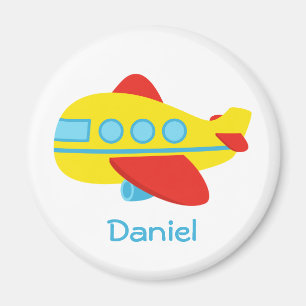 Niedliches und buntes Passagierflugzeug Magnet
