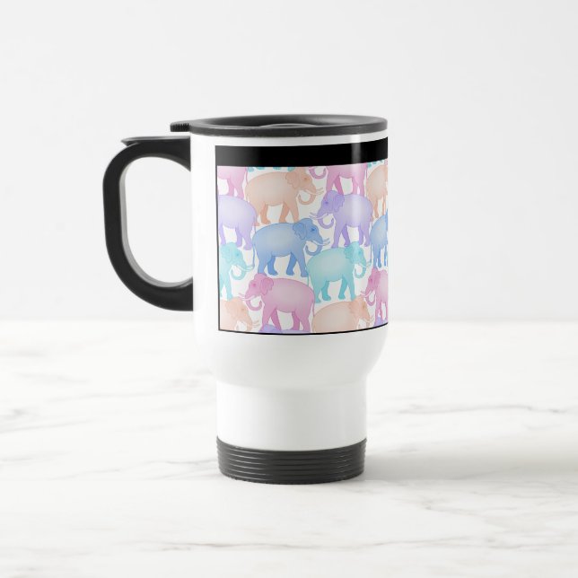 Niedliches und buntes Pastellelefant-Muster Reisebecher (Links)