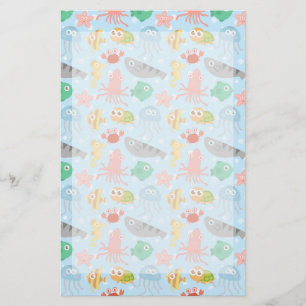 Niedliches und buntes Unterwassertier-Muster Briefpapier