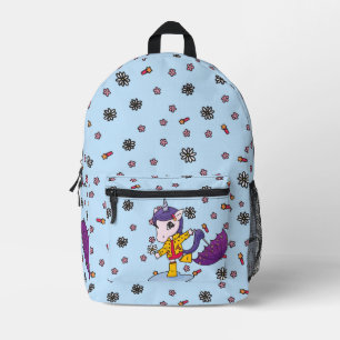 Niedliches und einfaches Blue Floral Unicoron in R Bedruckter Rucksack