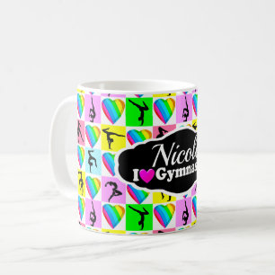 NIEDLICHES UND FARBENES GYMNAST-MÄDCHEN-DESIGN KAFFEETASSE