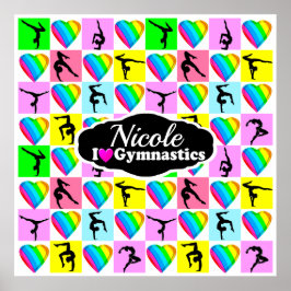 NIEDLICHES UND FARBENES GYMNAST-MÄDCHEN-DESIGN POSTER