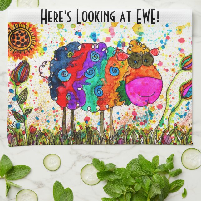 Niedliches und farbenfrohes Küchentuch (Gefaltet)