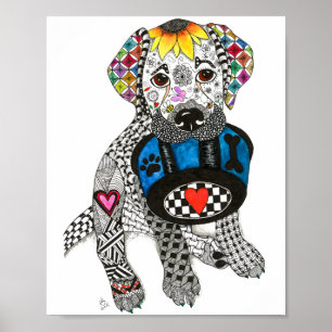 Niedliches und farbenfrohes Labrador Retriever Pos Poster