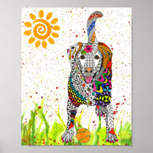 Niedliches und farbenfrohes Labrador Retriever Pos Poster