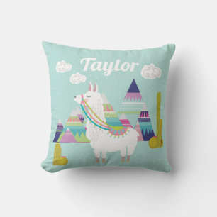 Niedliches und farbenfrohes Wüste Alpaca Kinderzim Kissen