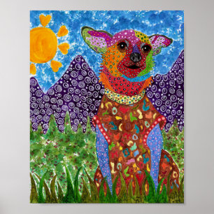 Niedliches und farbiges Chihuahua-Poster 8"x10" Poster