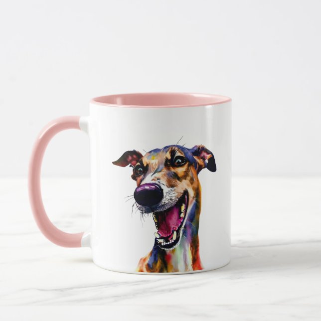Niedliches und farbiges Galgo Portrait Tasse (Links)