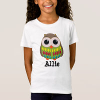 Niedliches und farbiges T-Shirt des Eule-Kindes