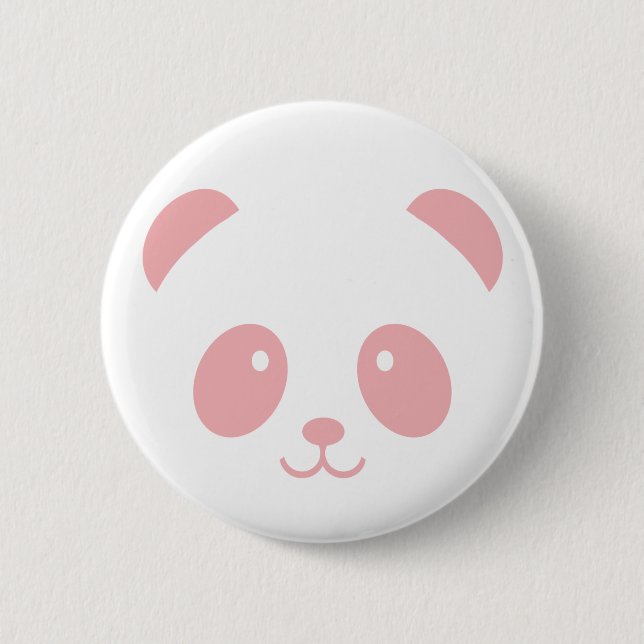 Niedliches und kaltrosa Panda-Button Button (Vorderseite)