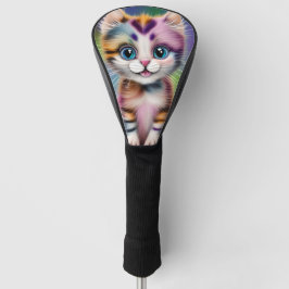 Niedliches und liebliches Lächeln Stripte Kitten Golf Headcover