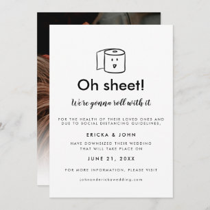 Niedliches und lustig heruntergekommenes Hochzeits Ankündigung