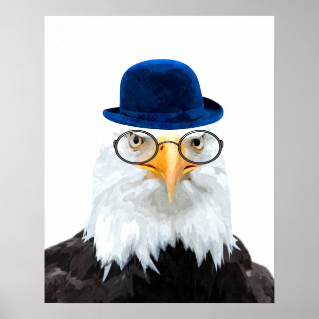 Niedliches und lustiges Adlertierzimmer Kinderzimm Poster (Vorne)