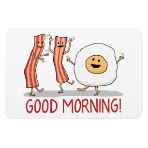 Niedliches und lustiges Bacon und Ei Guten Morgen Magnet