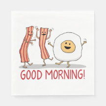 Niedliches und lustiges Bacon und Ei Guten Morgen