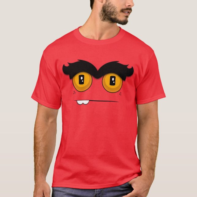 Niedliches und lustiges Cartoon Unibrow T-Shirt (Vorderseite)