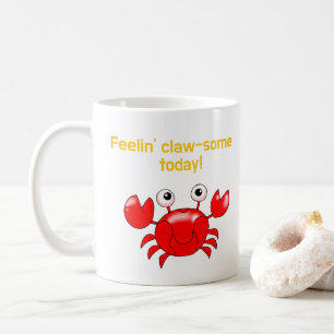 Niedliches und lustiges Crab Design für Meereslieb Kaffeetasse