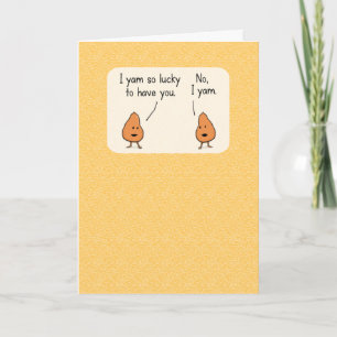 Niedliches und lustiges Paar Yams glücklicher Jahr Karte