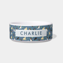 Niedliches und modernes Blaues Hundemuster