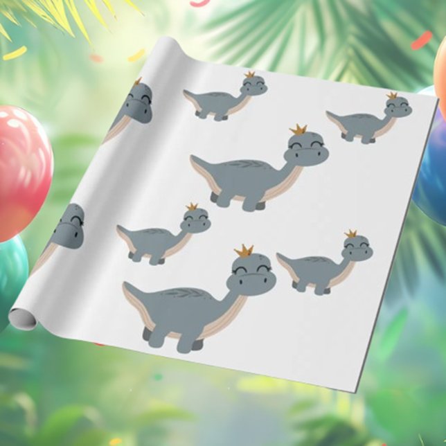 Niedliches und modernes Boho Dinosaurier-Party Geschenkpapier (Get ready to party with our awesome T-Rex illustrations! )
