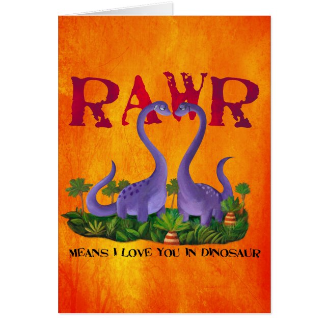 Niedliches und romantisches Dinos - Rawr (Vorne)
