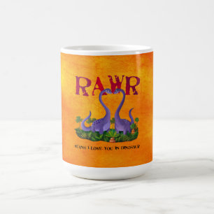 Niedliches und romantisches Dinos - Rawr Tasse
