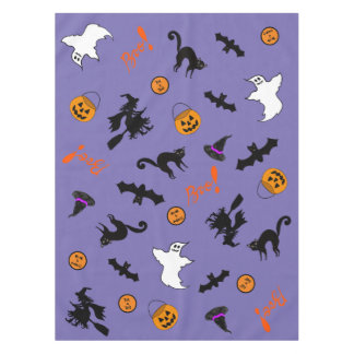 Niedliches und scharfes Halloween-Symbol Lila Tischdecke