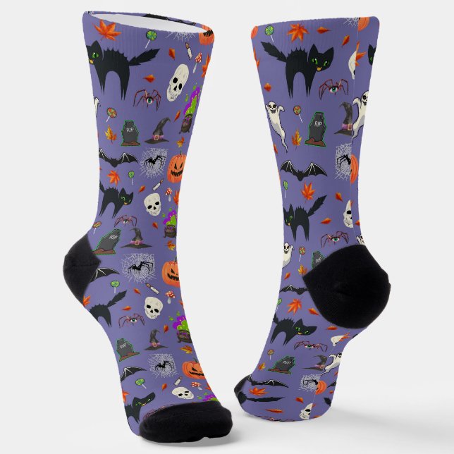 Niedliches und spöttisches Halloween Socken (Gewinkelt)