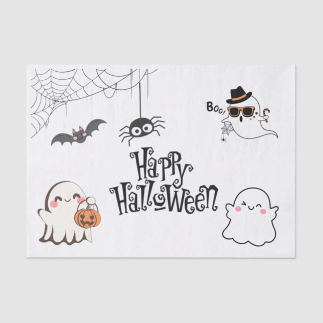 Niedliches und undurchsichtiges Halloweenfachpapie Seidenpapier (Vorderseite)