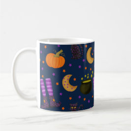 Niedliches und weißes Halloween-Muster Kaffeetasse