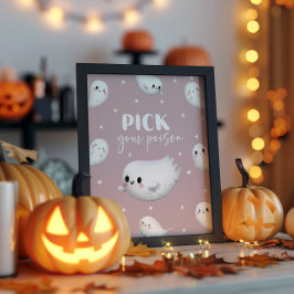 Niedliches, unheimliches Halloween Pick Dein Gift Poster