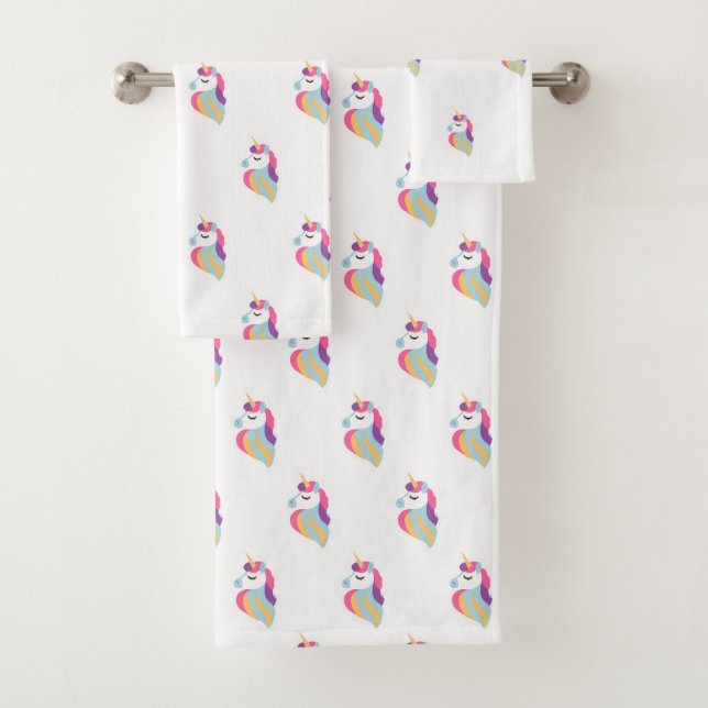 Niedliches Unicorn Baby Badhandtuch Set (Insitu)