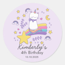 Niedliches Unicorn Cat Kindergeburtstag Party