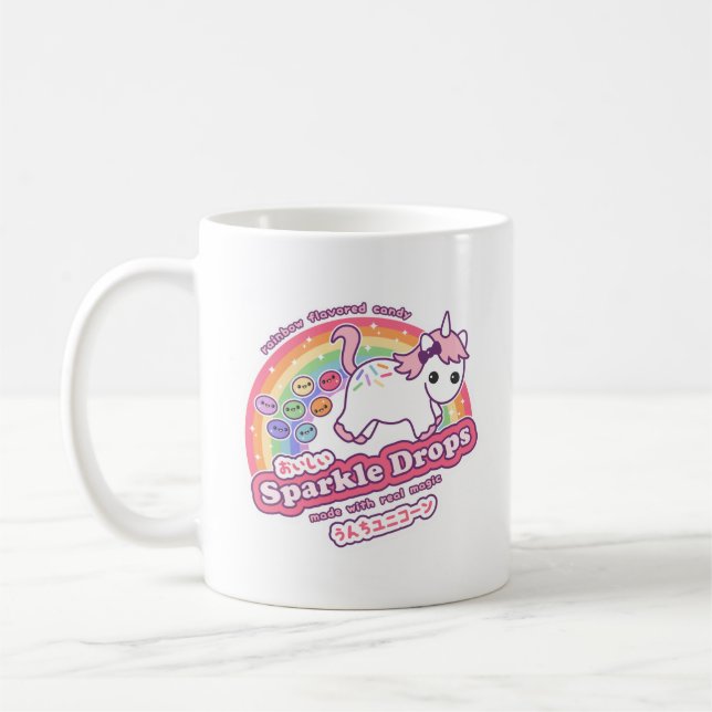 Niedliches Unicorn Kacke Süßigkeiten Tasse (Links)