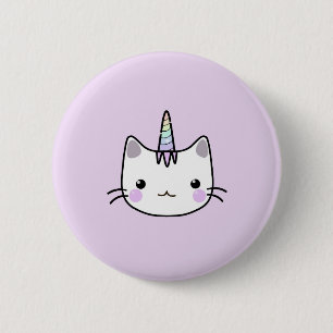 Niedliches Unicorn-Katzen-Abzeichen Button