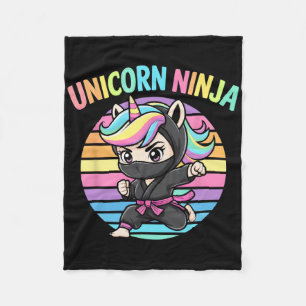 Niedliches Unicorn Ninja Girl Niedliche Vorschule Fleecedecke