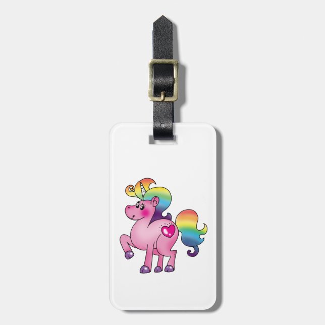 niedliches Unicornpony Gepäckanhänger (Vorderseite vertikal)