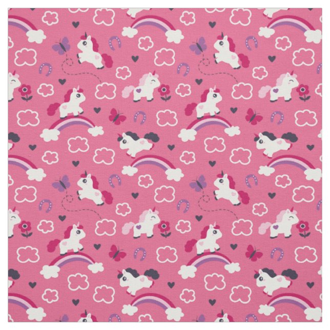 Niedliches Unicorns-Muster Stoff (Muster)