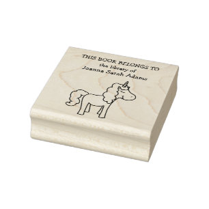 Niedliches Unicoron Book Belongs Library Name Buch Gummistempel