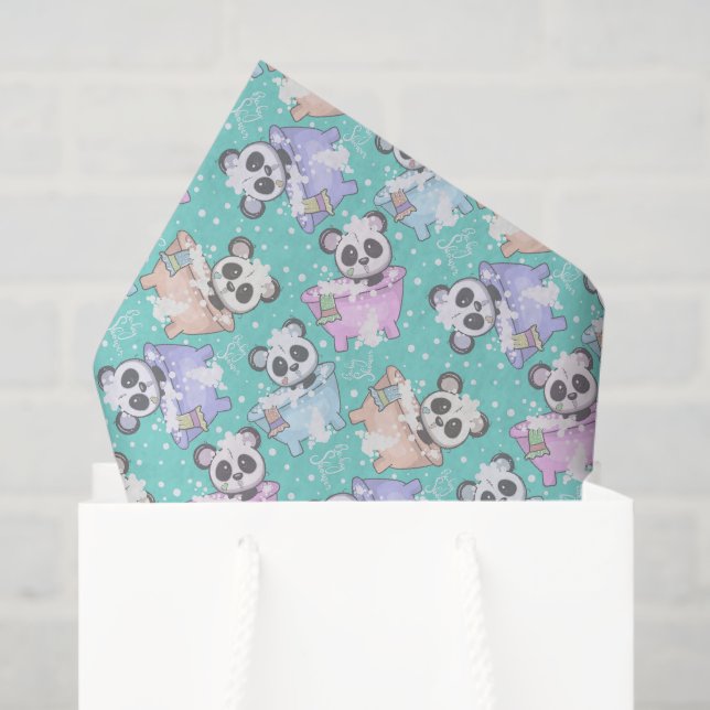 niedliches Unisex-Panda-Bärenmuster Seidenpapier (Geschenktüte)